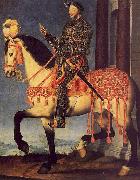 Francois Clouet Portrait of Francois I on Horseback oil on canvas